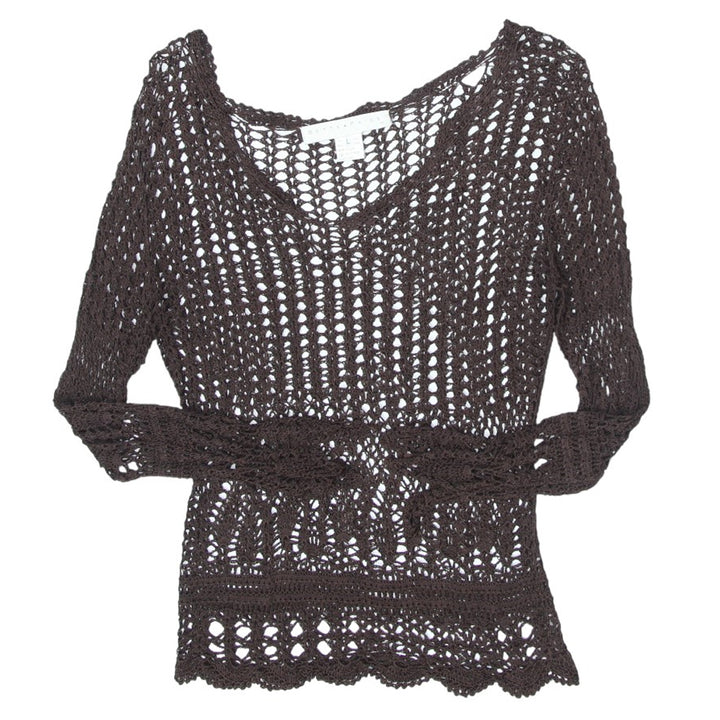 Y2K Crochet Long Sleeve Top