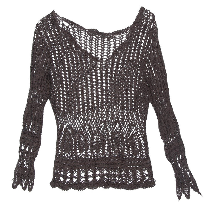 Y2K Crochet Long Sleeve Top