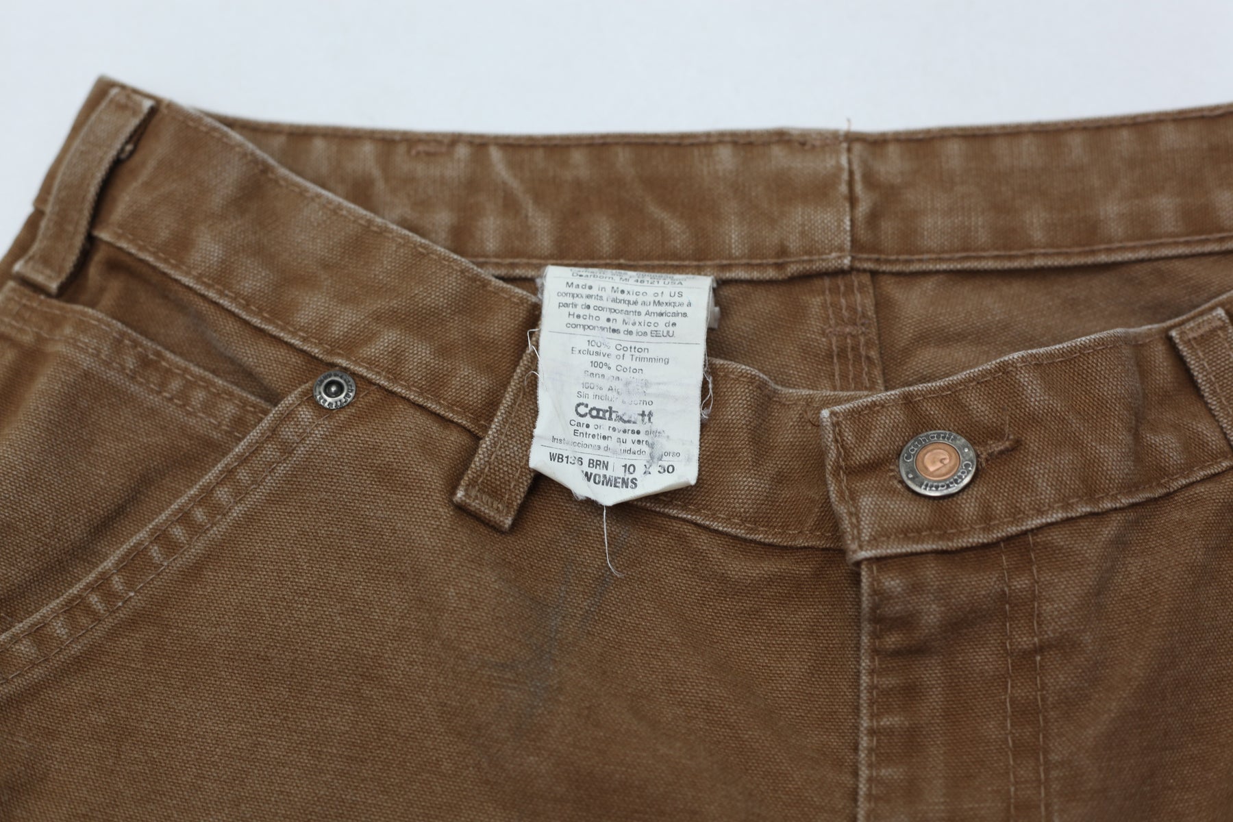 Carhartt Pants: Women's Cotton Denim Dungaree Work Pants WB136 BRN