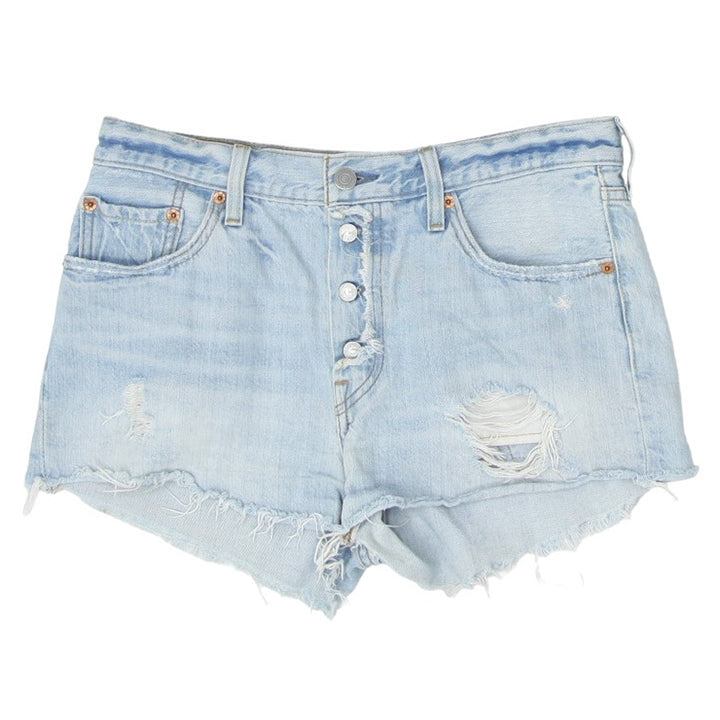 Ladies Levi Strauss # 501 Ripped Button Fly Denim Shorts