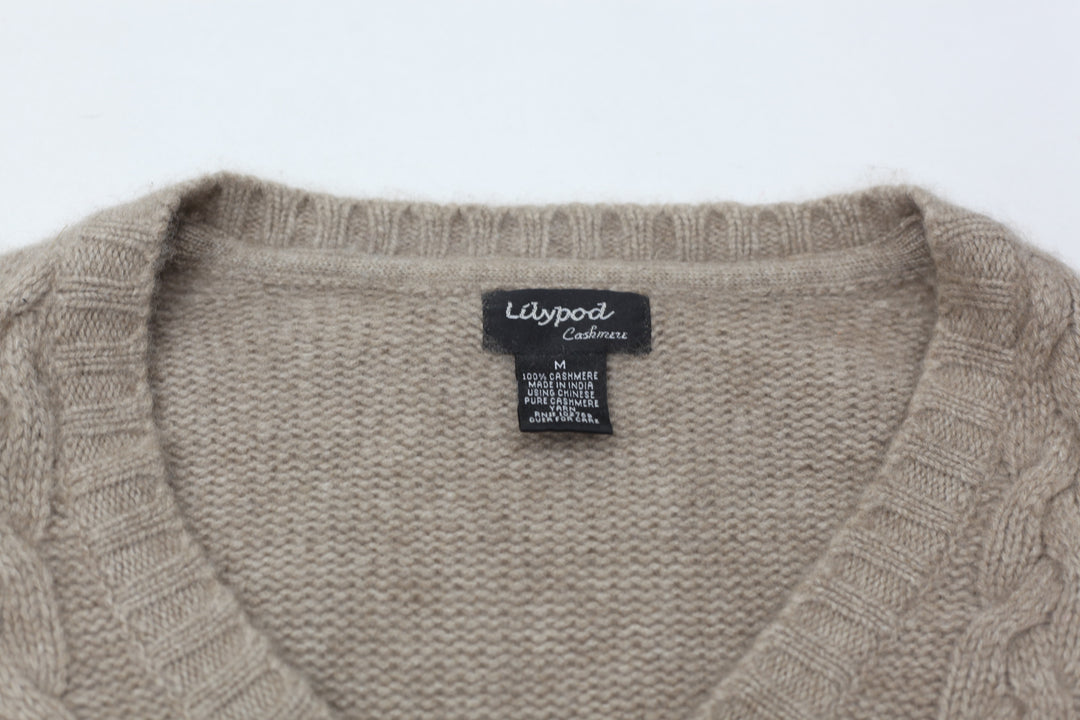 Vintage Lilypod 100% Cashmere Cable Knit Sweater