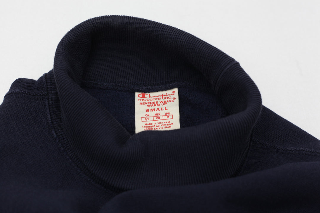 Vintage Champion Reverse Weave Logo Embroidered High Neck Warm Up Sweatshirt