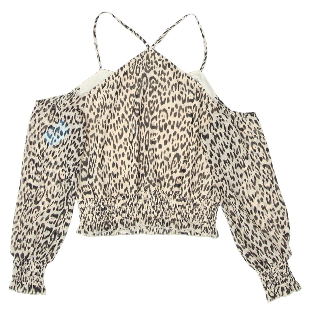 Ladies Guess Leopard Print Strappy Cold Shoulder Top