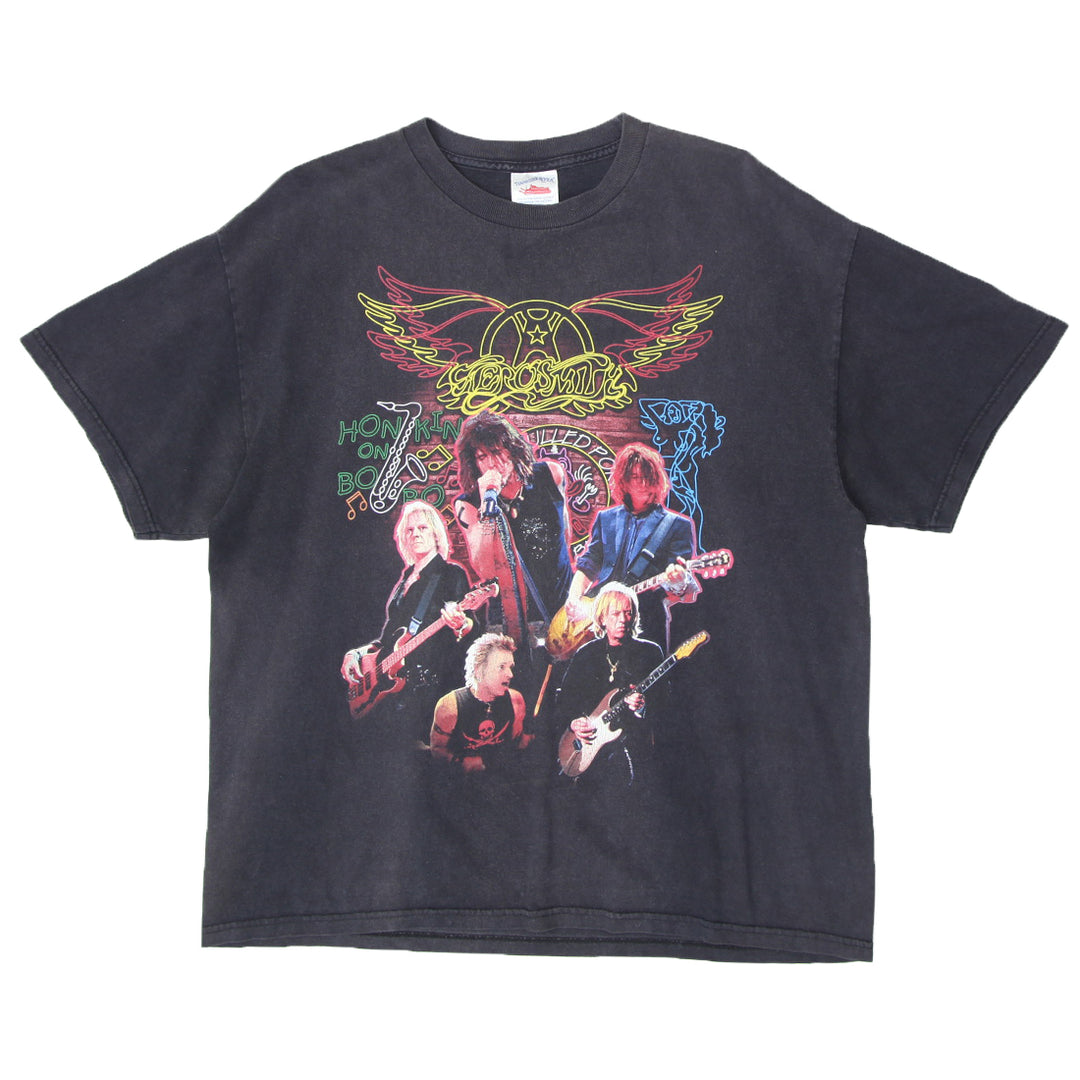2004 Vintage Aerosmith Tour Band T-Shirt Black Tennessee River XL