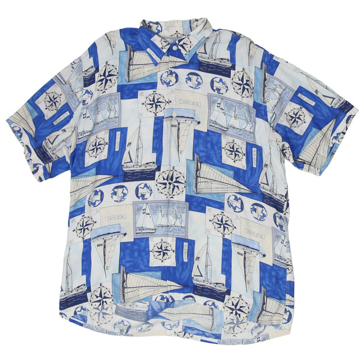 Mens Bumka Bibas Blue Water Patterned Shirt