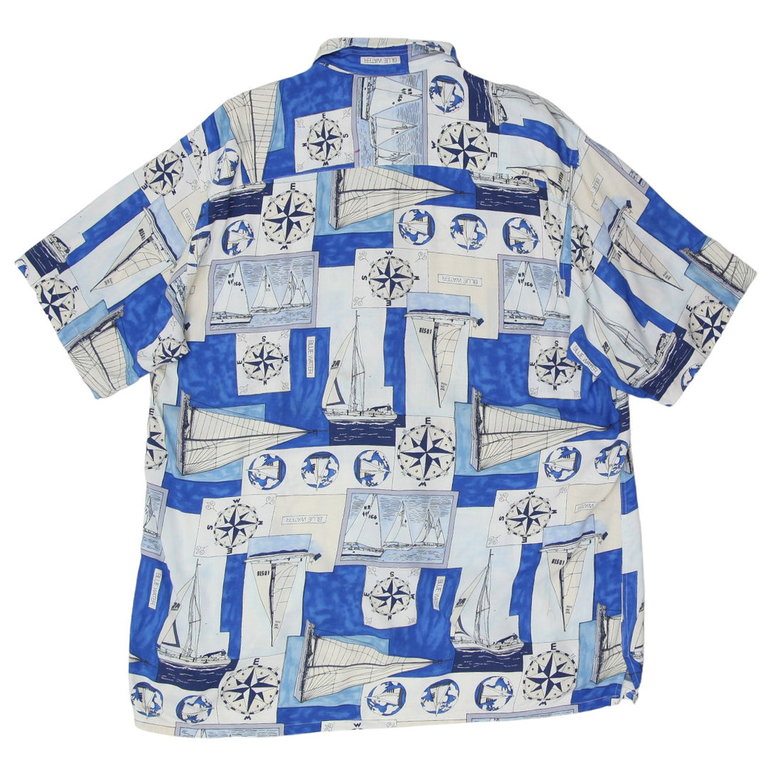 Mens Bumka Bibas Blue Water Patterned Shirt