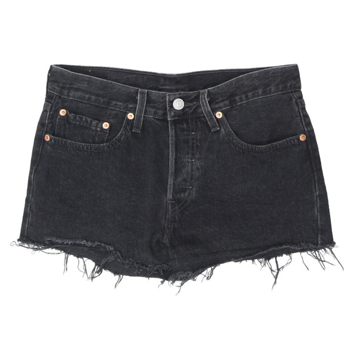 Ladies Levi Strauss # 501 Button Fly Black Denim Shorts