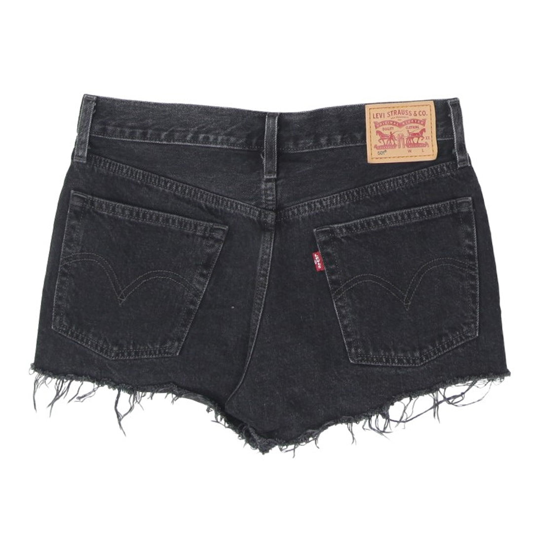 Ladies Levi Strauss # 501 Button Fly Black Denim Shorts