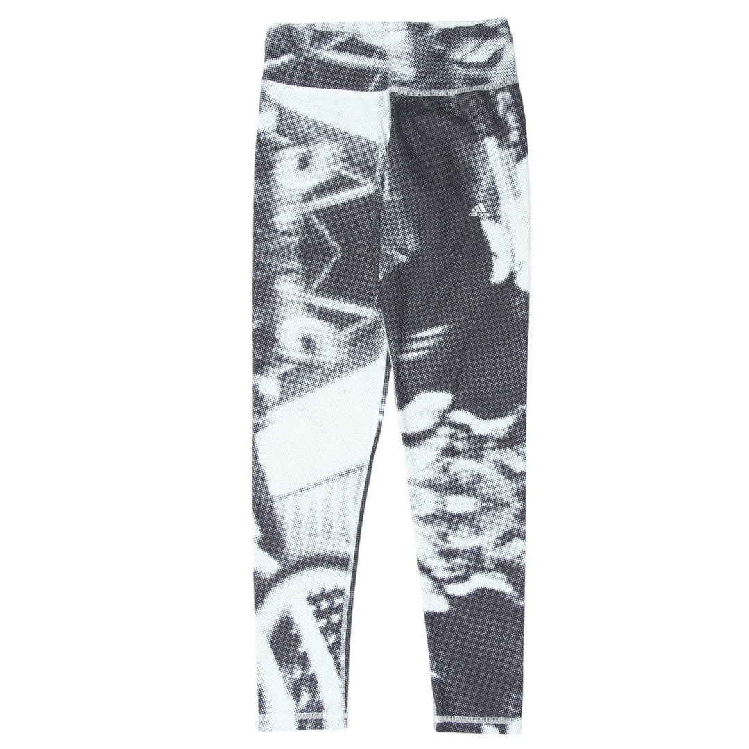 Ladies Adidas Black & White Print Workout Pants