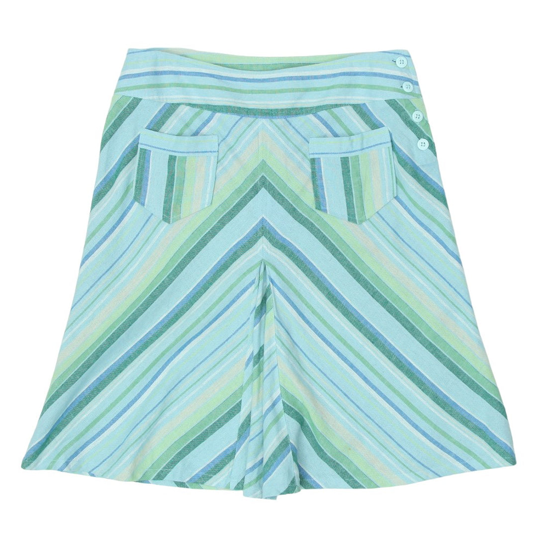 Y2K Linen Stripe A-Line Skirt