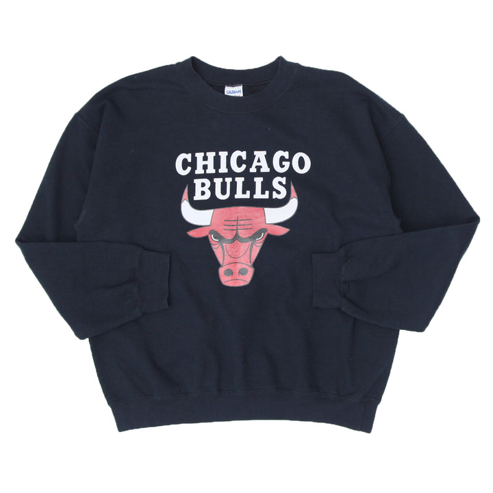 Vintage Gildan Chicago Bulls Black Crewneck Sweatshirt