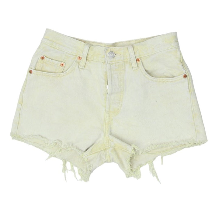 Ladies Levi Strauss 501 Button Fly Yellow Denim Shorts