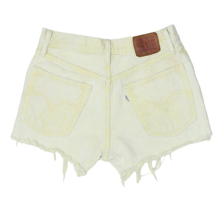 Ladies Levi Strauss 501 Button Fly Yellow Denim Shorts