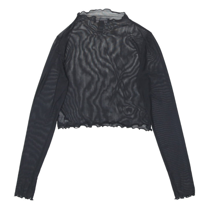 Y2K Mesh Black Long Sleeve Top