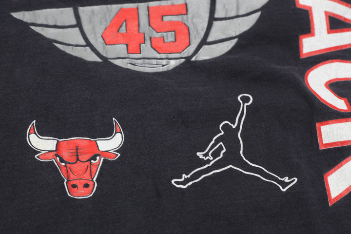 90's Vintage Mike Is Back NBA Michael Jordan T-Shirt Single Stitch Black Tultex L