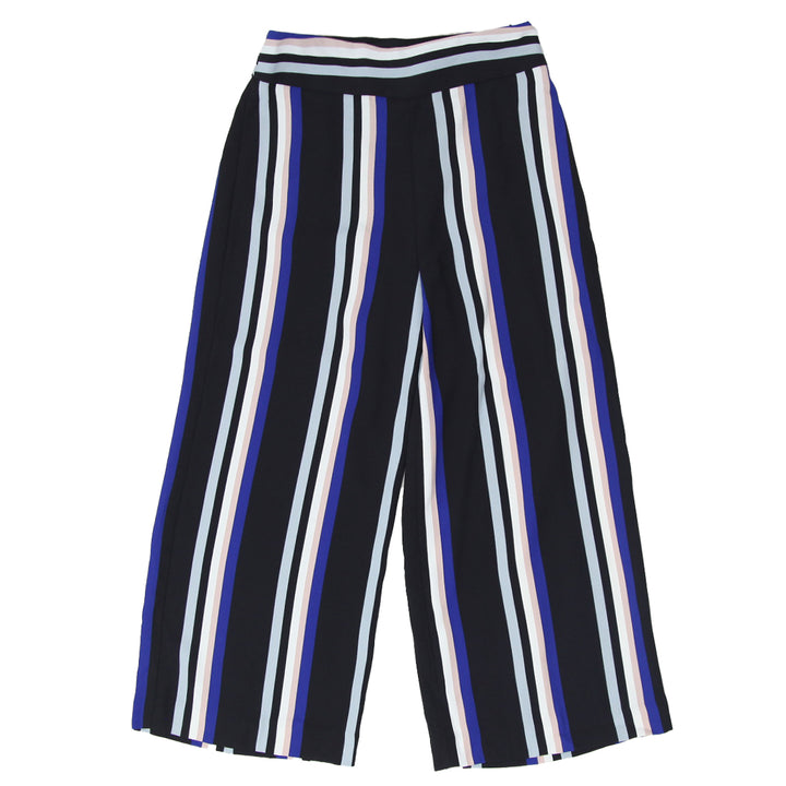 Ladies Express Stripe High Rise Crop Culottes Pants