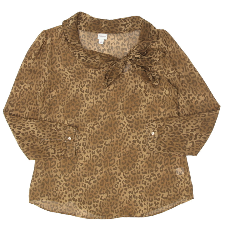 Ladies Merona Leopard Print Long Sleeve Top