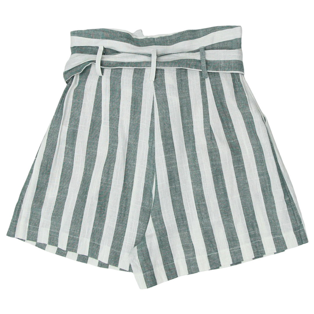 Ladies Lulus High Waist Pleated Stripe Shorts