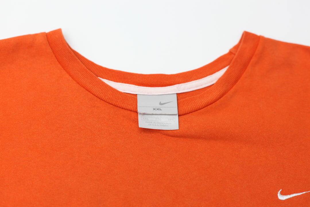 2000 Nike Vintage Swoosh Embroidered Crewneck T-Shirt Orange XXL
