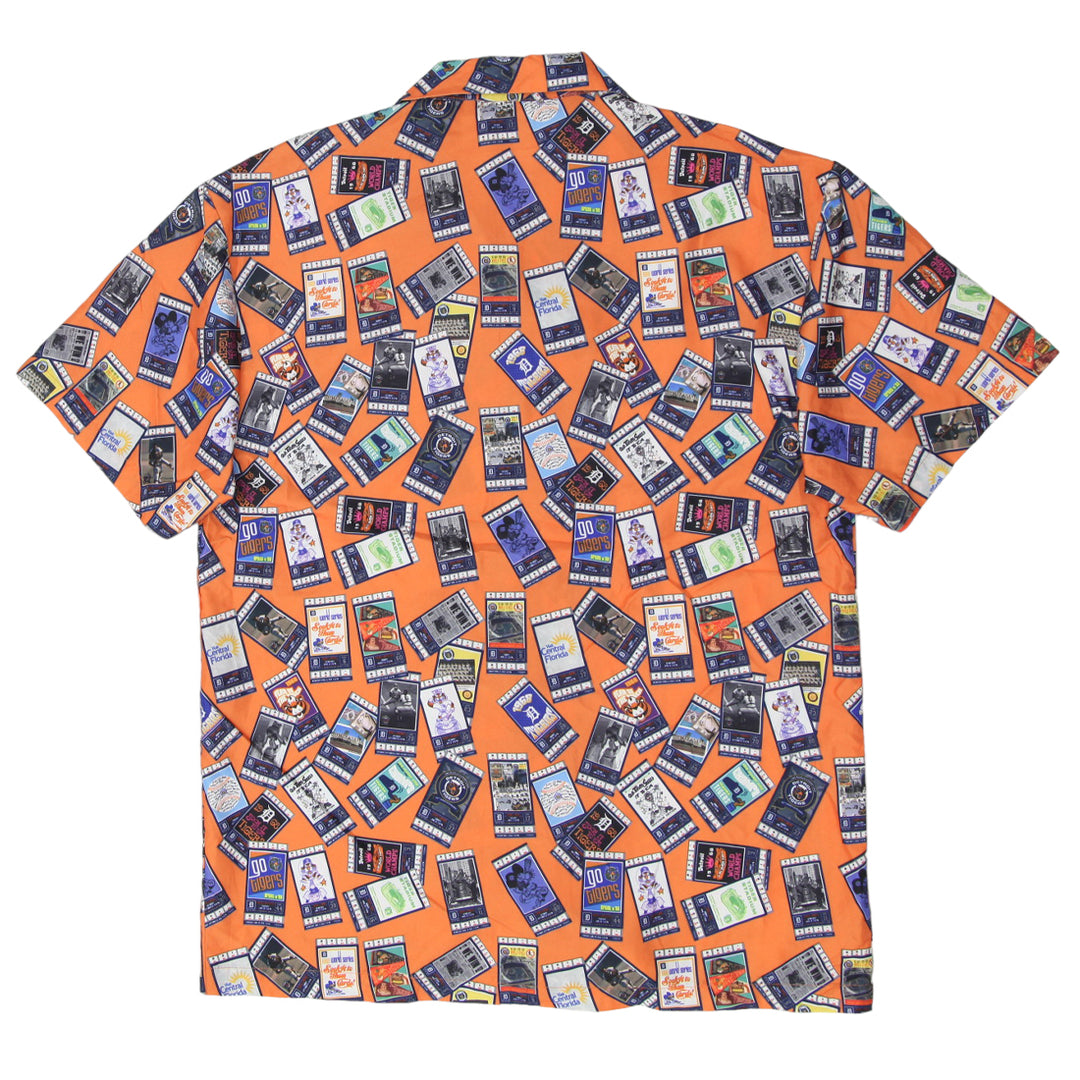 Mens All Over Print Buttons Short Sleeve Shirt