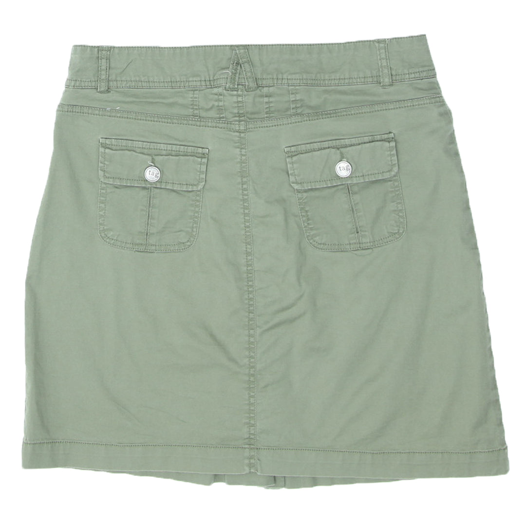 Y2K Stretch Mini Skirt Olive Green