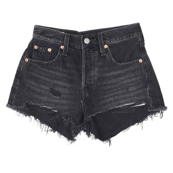 Ladies Levi Strauss # 501 Black Button Fly Denim Shorts