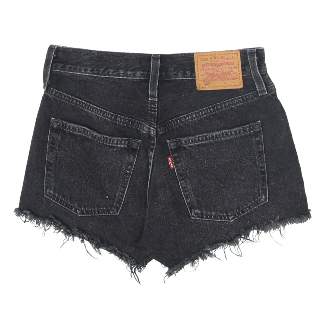 Ladies Levi Strauss # 501 Black Button Fly Denim Shorts