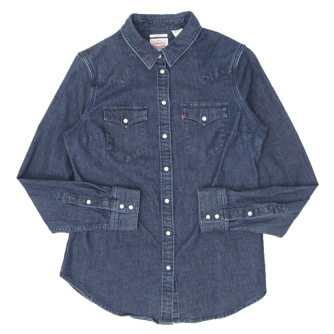 Women's fitted levi denim hot sale shirt