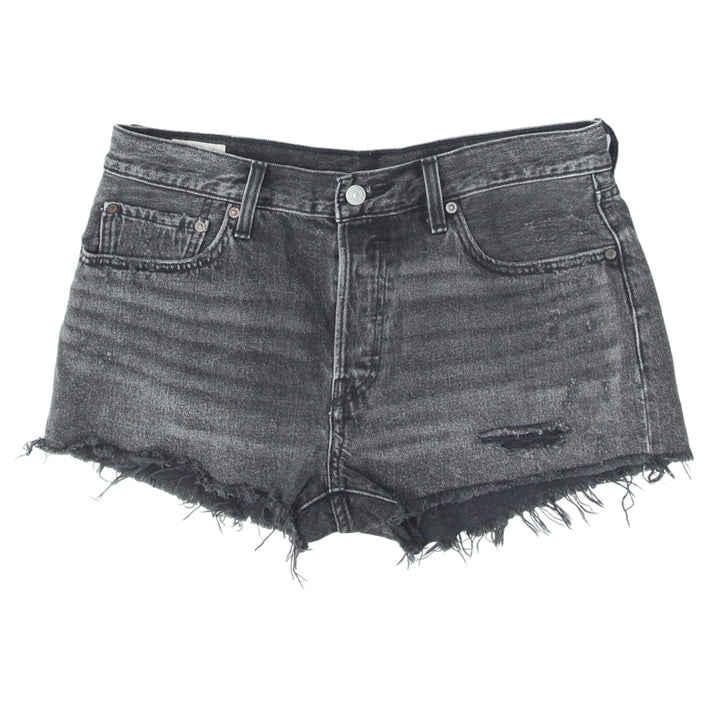 Ladies Levi Strauss Button Fly Ripped Denim Shorts