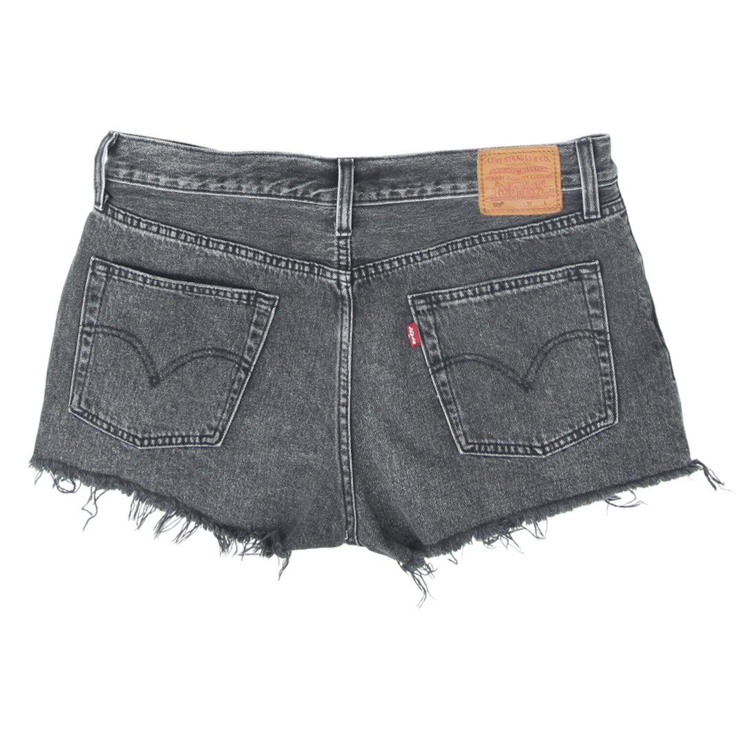 Ladies Levi Strauss Button Fly Ripped Denim Shorts