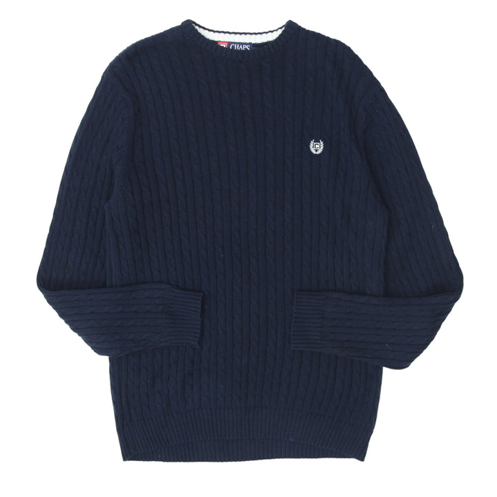 Mens Chaps Cable Knit Navy Sweater