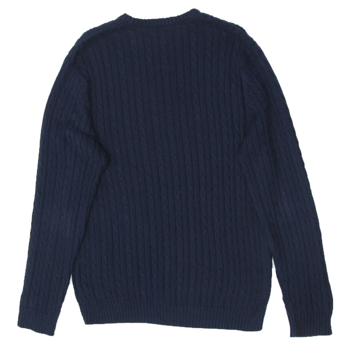 Mens Chaps Cable Knit Navy Sweater