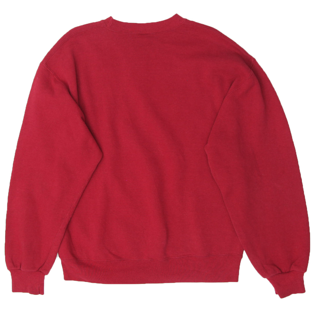 Vintage Russell Athletic Plain Crewneck Sweatshirt Red Large