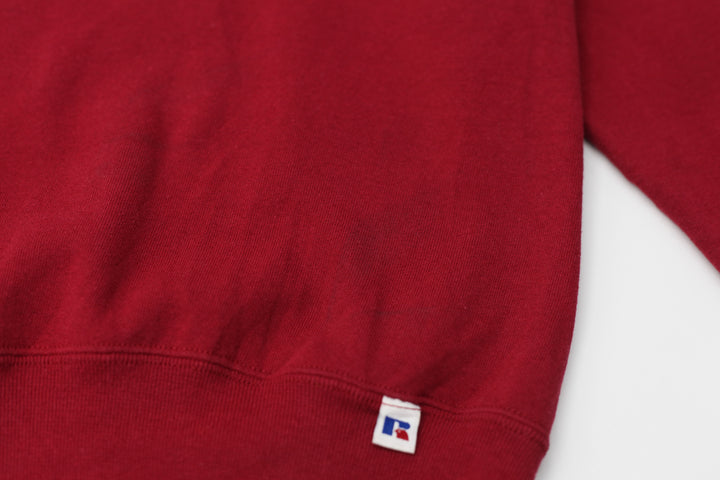 Vintage Russell Athletic Plain Crewneck Sweatshirt Red Large