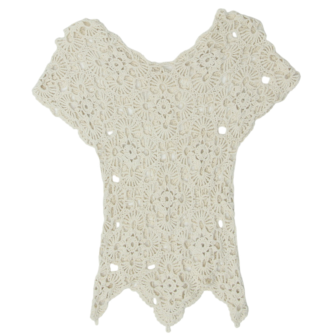 Y2K Crochet Cap Sleeve Top