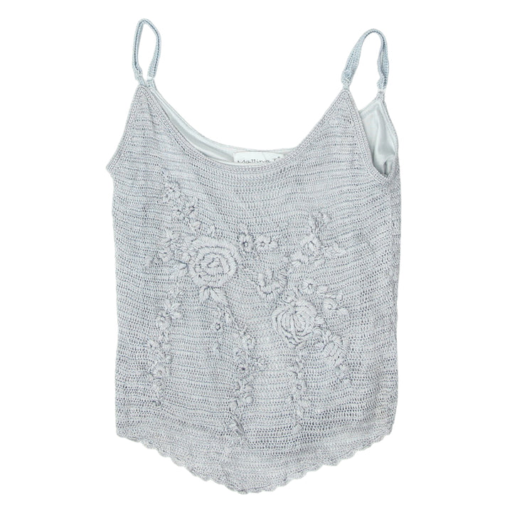 Y2K Strappy Knitted Floral Top