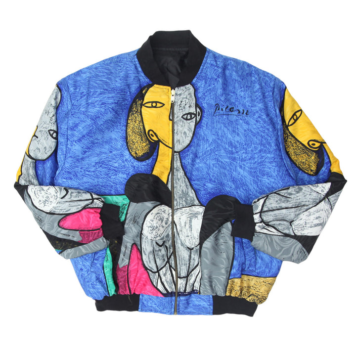 Vintage Picasso Full Zip Reversible Bomber Jacket