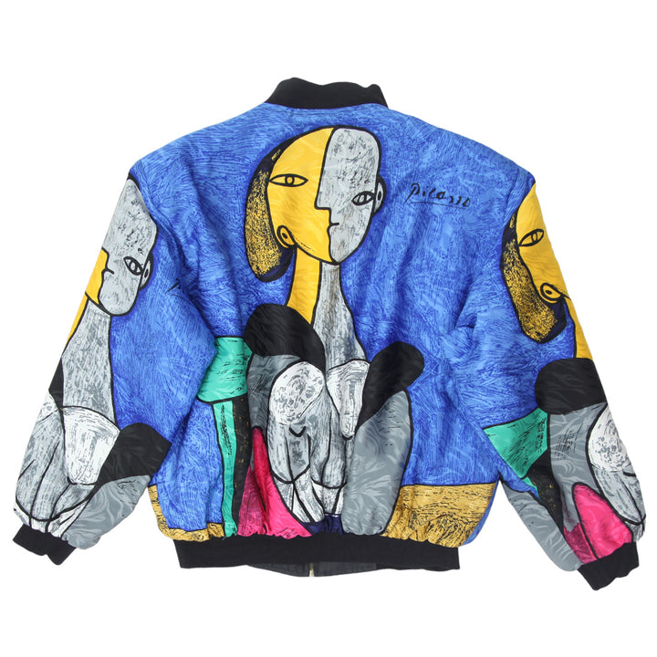 Vintage Picasso Full Zip Reversible Bomber Jacket