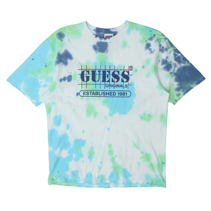 Mens Guess Tie Dye Crewneck T-Shirt