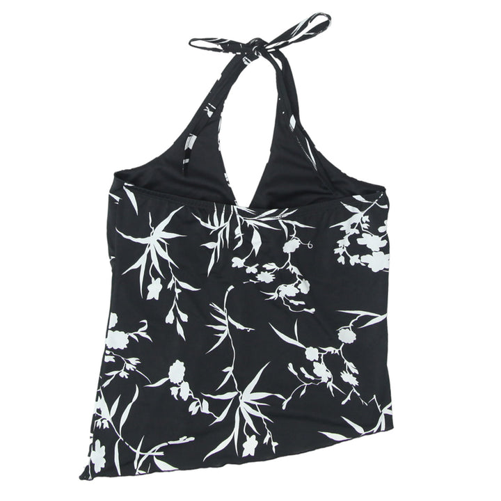 Y2K Halter Black Floral Top