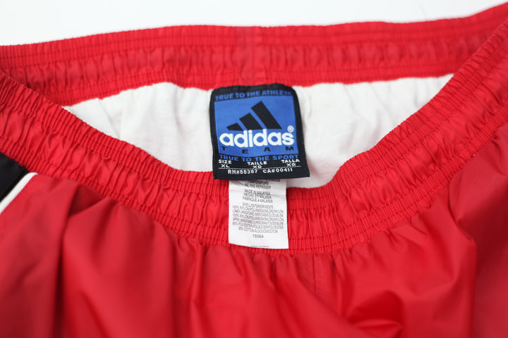 Vintage Adidas Team Embroidered Nylon Track Pants Red