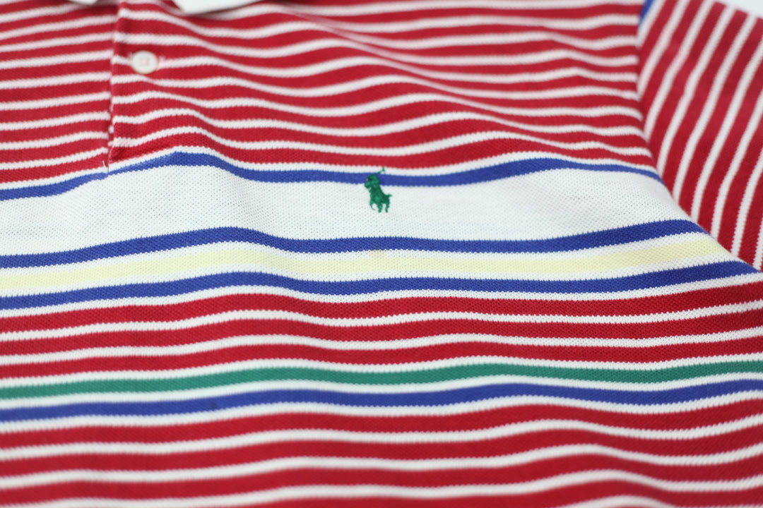 Vintage Polo by Ralph Lauren Stripe Polo T-Shirt Made In USA