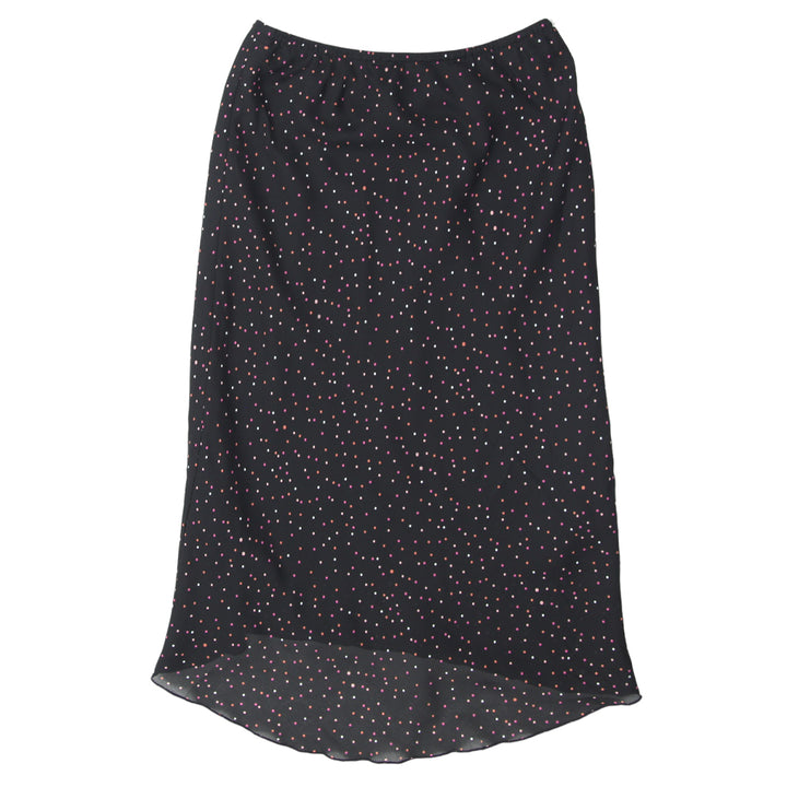 Y2K Maxi Skirt Black Dotted