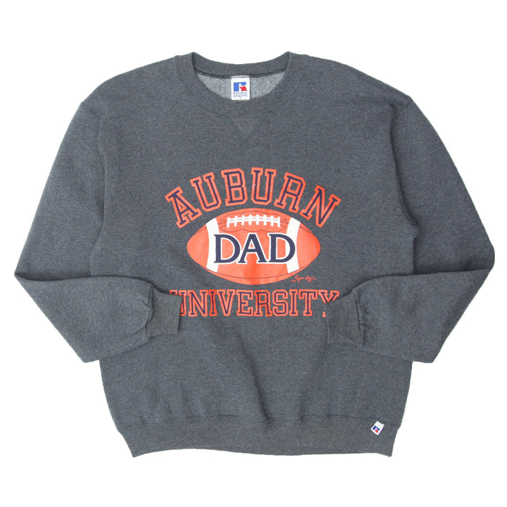 Vintage Auburn University Dad Sweatshirt Made In USA Gray Russell L