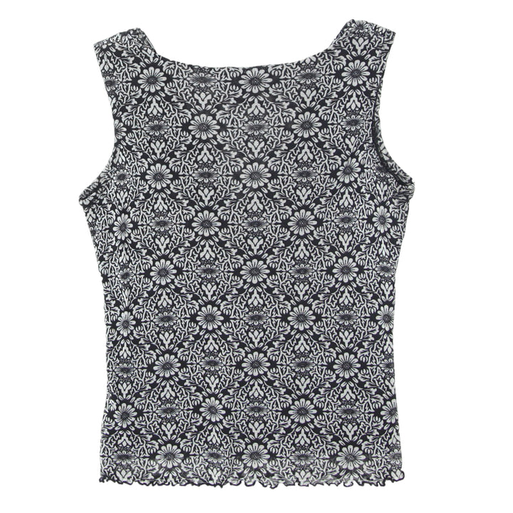 Y2K Mesh Floral Sleeveless Top Jaclyn Smith