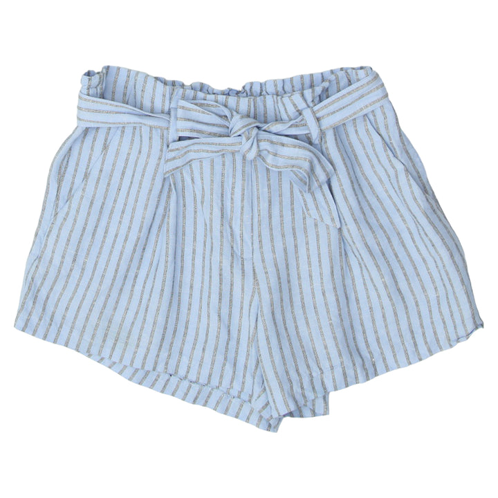 Ladies Loft Stripe Tie Belted Linen Shorts