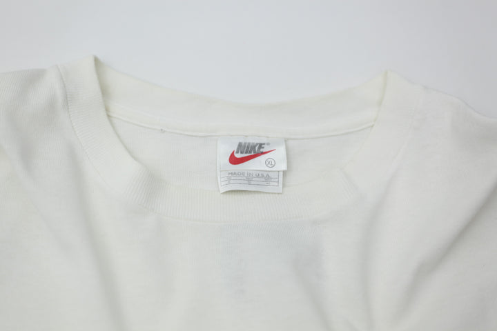 90s Vintage Nike Jordan Jumpan Embroidered T-Shirt Made In USA White XL