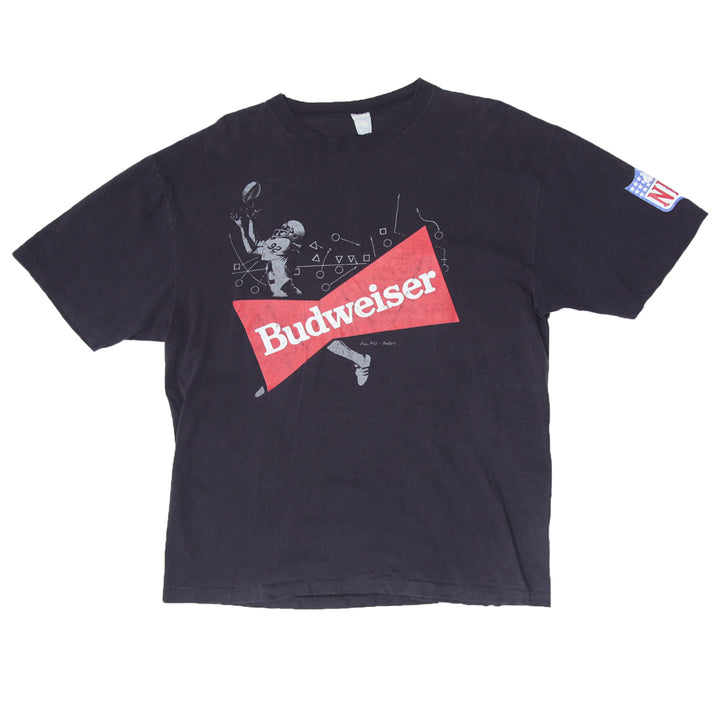 Vintage Budweiser NFL T-Shirt Black XXL