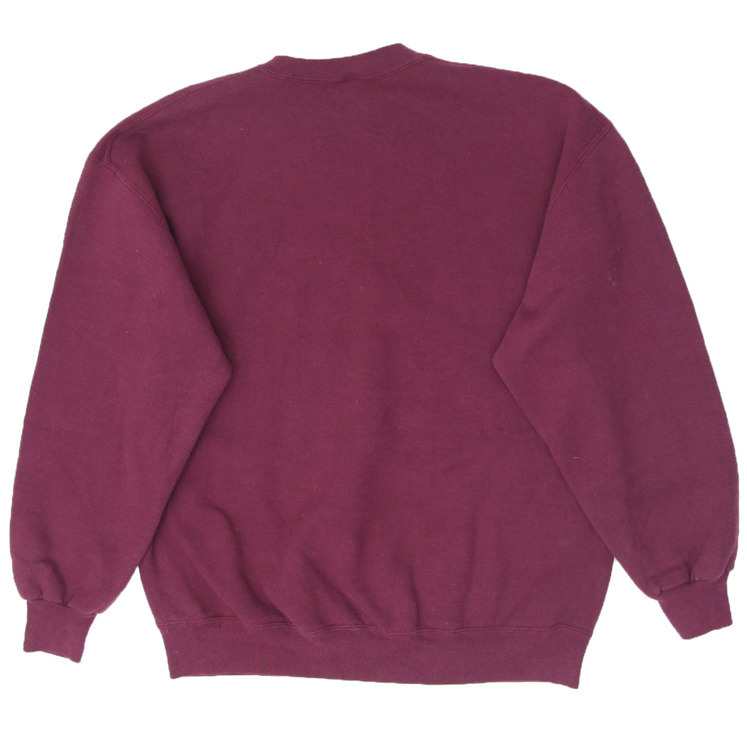 Vintage Russell Athletic Plain Crewneck  Sweatshirt Maroon XL