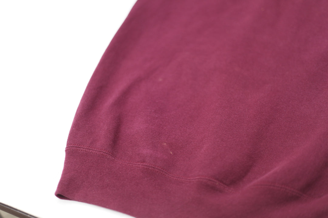 Vintage Russell Athletic Plain Crewneck  Sweatshirt Maroon XL